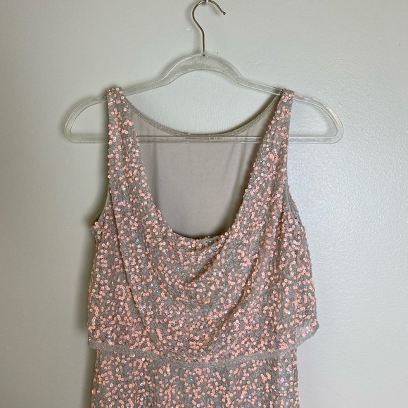 Adrianna Papell Beaded Lace Popover Gown sz 6 - Picture 3 of 9